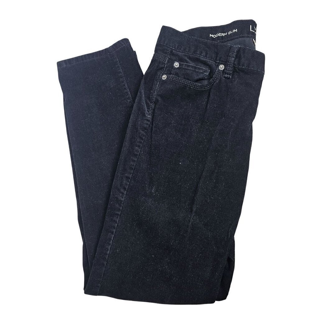 Ann Taylor Loft Modern Slim Low Rise Corduroy Jeans Womens Size 10P Black